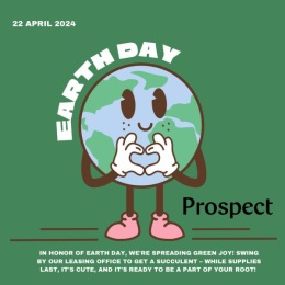 Let’s Grow Together! 🌱
In honor of Earth Day, join us on 4/22/24 in the leasing office! We’re spreading green joy with succulents – it’s cute and it’s ready to be a part of your root! While supplies last 🌵💚 #findyourfuture Instagram post from @prospect_atx on April 18, 2024 13:39:00pm